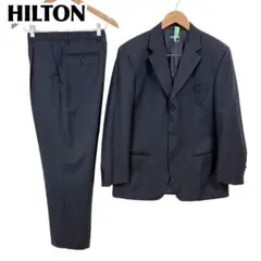 【美品】 HILTON スーツセットアップ 48 ダークグレー 無地