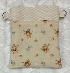 ナースポーチ・オーガナイザー（ハンドメイド）フェイクレザー&ラミネート小花