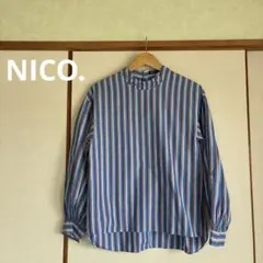 【NICO.】綿100% ストライプシャツ　M