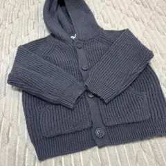 ZARA チャコールグレー　フード付きカーディガン80〜90