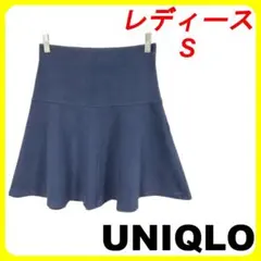 ユニクロ　横シマ　コーデュロイ　ひざ丈スカート　レディースS