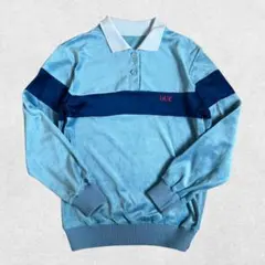 ラガーシャツ風 ポロシャツ バイカラー 長袖トップス HUE 刺繍