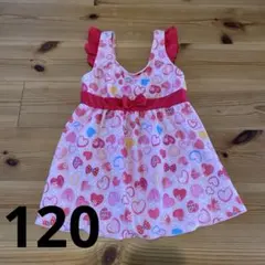 女の子用ハート柄水着 120cm