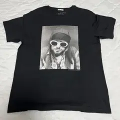 Kurt Cobain 写真プリント Tシャツ ブラック Lサイズ