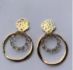 ゴールド＆クラシックビーズピアス／イヤリング ハンドメイド