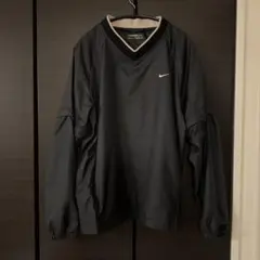 ナイキゴルフ Vネック ナイロンジャケット 長袖/半袖 M 黒 スウッシュ刺繍