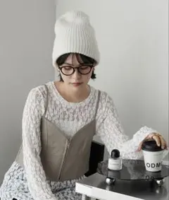 オフホワイト ニット帽　新品未使用　ユニセックス