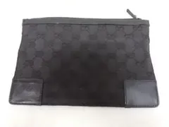 GUCCI グッチ GG柄 フラットポーチ キャンバス地 ブラック J19-A