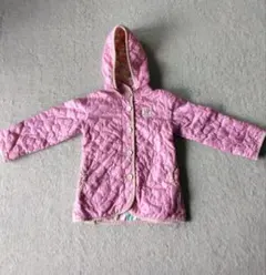 キッズ フード付き キルティングジャケット ピンク 110cm