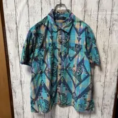 未使用】コナベイハワイ × 足利銘仙 限定生産アロハシャツ ハワイ製 L 