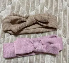 リボン付きヘアバンド 2色セット