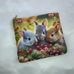 フラットポーチ うさぎ柄 両面パネル ❤️ハンドメイド - メルカリ