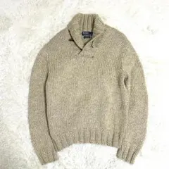 ポロラルフローレン　ショールカラー　ハンドニット　セーター　肉厚　L