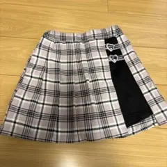 ピンク　チェック　キュロット　短パン　ハーフパンツ