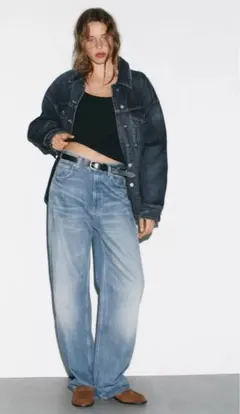 新品未使用品❗️ZARA✨ TRF ワイドレッグ ストレートデニム