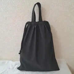 ハンドメイド　体操着袋　体操服袋　給食着袋　巾着袋　黒　撥水