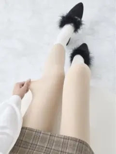 tutuanna フェイクタイツ 80デニール ペールベージュ M-L