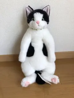 はっちゃん日記 ぬいぐるみ(座り) ハチワレ猫 タグ付き ハチワレ (ねこ) 座り I-6851 ぬいぐるみ 日本製 手作りグレイスフル