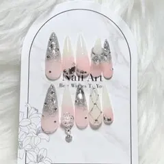 韓国　ギャル　ネイルチップ　ネイル　ロング　スナ系　量産型　y2k ワンホン