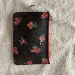 COACH 花柄レザーコインケース カードケース　キーケース ポーチ