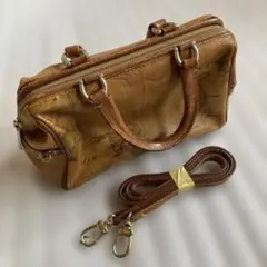 【yn395】プリマクラッセ ミニボストンバッグ 2way ショルダー 地図柄