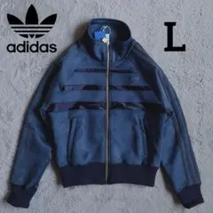 新品 アディダスオリジナルス トラックジャケット ネイビー スエード Lsize