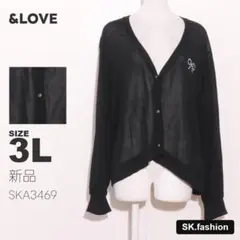 新品 &LOVE トップス カーディガン　長袖　Vネック　ラインストーンのサムネイル