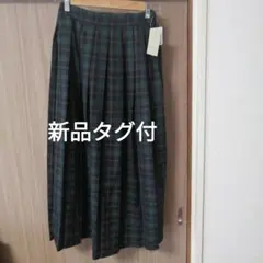 新品タグ付ehkä söpö チェック柄 グリーン プリーツスカート