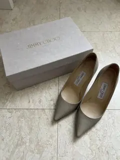 箱袋付 JIMMY CHOO パンプス 35 グレージュ 使用感あり