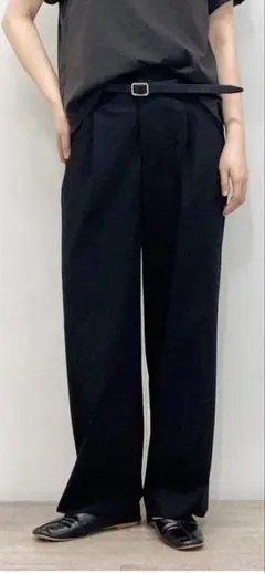 UNIQLO タックワイドパンツ BLACK WOMEN M