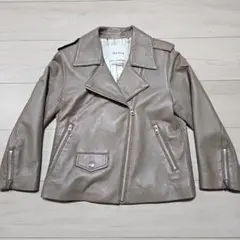 ✨美品✨Mila Owen ラムレザー シングルライダースジャケット ８分袖