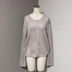 アプレジュール メッシュ ニット カーディガン ベージュ