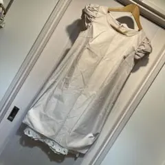 Nano Universe ベージュ パフスリーブ ワンピース　ドレス