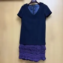 sacai 半袖ウール&ニットワンピース