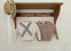 hibyebebe　透かし編みニットカーディガン