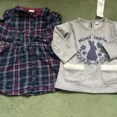 女の子 80cm 新品未使用 裏起毛トレーナー 長袖ワンピース H＆M