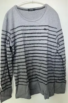 BURBERRY BLACK LABEL グレー ストライプ 長袖カットソー