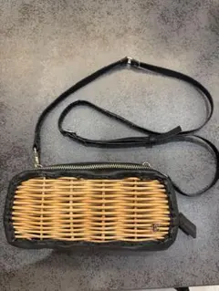 【値下げ】ebagos エバゴス ラタン×レザー 長財布 ショルダーのサムネイル