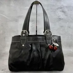 Coach Soho All Leather Black Tote Bag