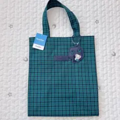 ファミリア　青系チェック　トートバッグ