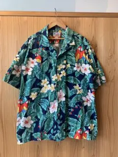 Paradise Hawaii アロハシャツ オウム柄 ネイビーのサムネイル