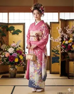 振り袖　フルセット　長襦袢付　成人式　金彩加工　金通し　結婚式　866