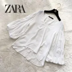 【タグ付き未使用品】ZARA ザラ トップス ブラウス ホワイト Vネック