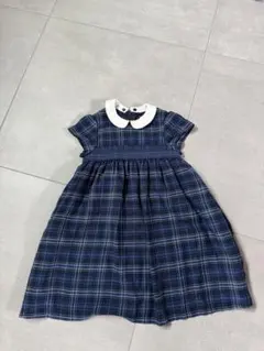 ⭐︎お値下げ⭐︎組曲 フォーマルワンピース 紺チェック柄 120cm クリーニング済