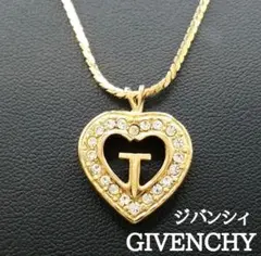 美品✨ジバンシィハートストーン_レディースゴールドネックレス_190 