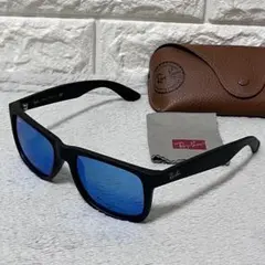 人気✨Ray-Ban レイバン RB2132-F マットブラック ブルーミラー - メルカリ