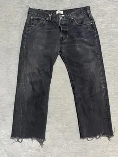 Levi's 501 00s 先染めブラックデニム カットオフ　W35
