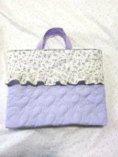 リバティ　フローティングフローラ×ハートキルト　レッスンバッグ