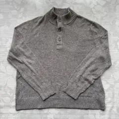 MERONA メローナ ヘンリーネック コットンニット XL 杢ブラウンのサムネイル