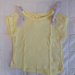 イエロー リボン付き Tシャツ